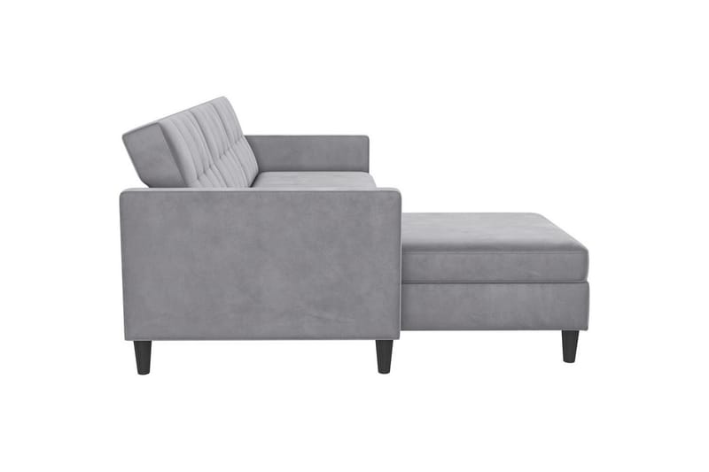 Bäddsoffa Hartford 213x153x82 cm, Grå, Sammet - 213x153x82 cm, Grå, Sammet - Möbler - Soffa - Bäddsoffa