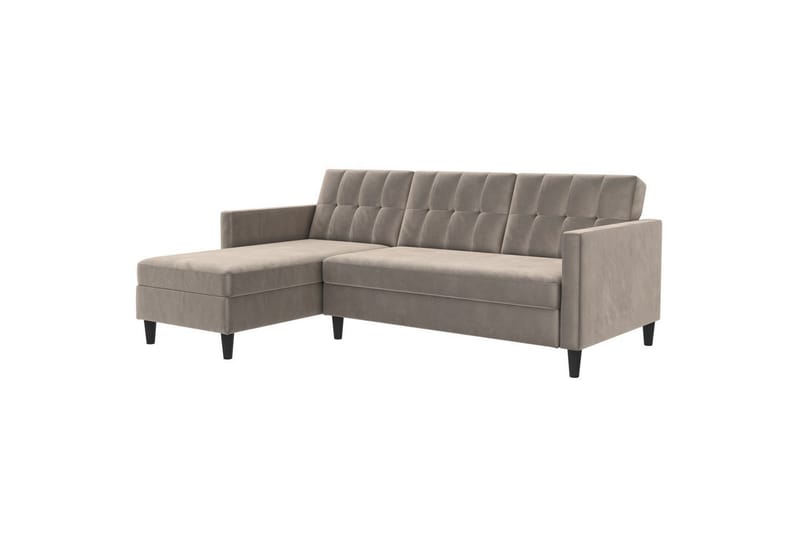 Bäddsoffa Hartford 213x153x82 cm, Taupe, Sammet - 213x153x82 cm, Taupe, Sammet - Möbler - Soffa - Bäddsoffa