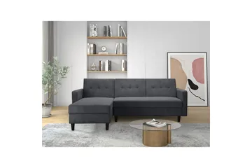 Bäddsoffa Hartford II 213x153x82 cm, Antracit - 213x153x82 cm, Antracit - Möbler - Soffa - Bäddsoffa