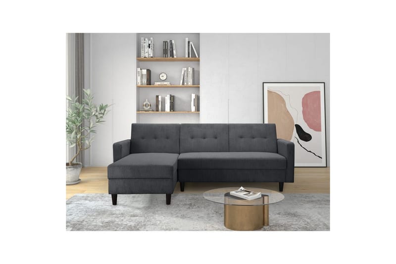 Bäddsoffa Hartford II 213x153x82 cm, Antracit - 213x153x82 cm, Antracit - Möbler - Soffa - Bäddsoffa