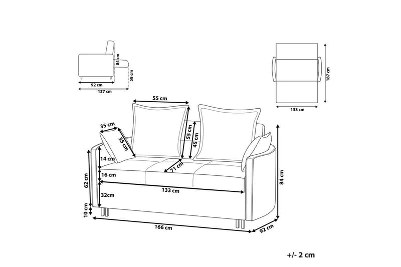 Bäddsoffa Hovin - Beige, svart - Möbler - Soffa - Bäddsoffa