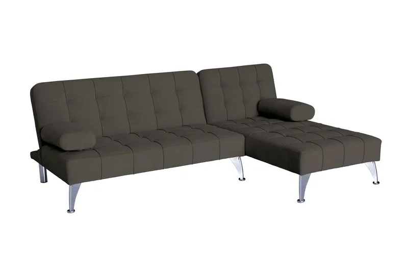 Bäddsoffa med divan brun sammet 198 cm - brun - Möbler - Soffa - Bäddsoffa