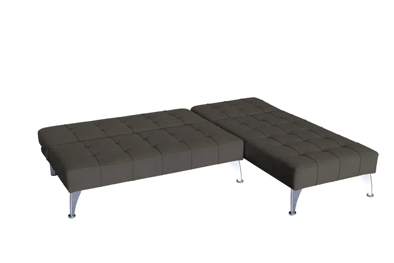 Bäddsoffa med divan brun sammet 198 cm - brun - Möbler - Soffa - Bäddsoffa
