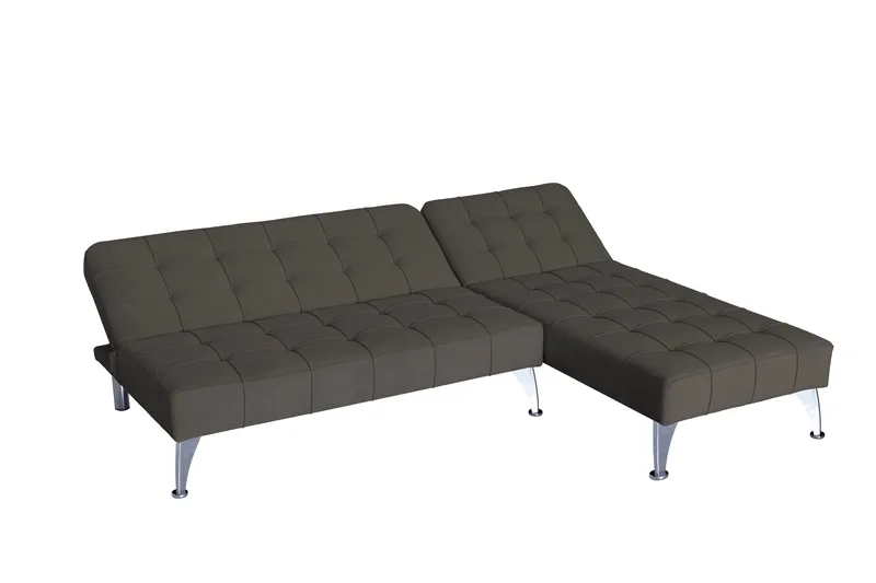 Bäddsoffa med divan brun sammet 198 cm - brun - Möbler - Soffa - Bäddsoffa