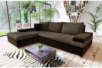 Bäddsoffa med divan - Brun - Möbler - Soffa - Bäddsoffa