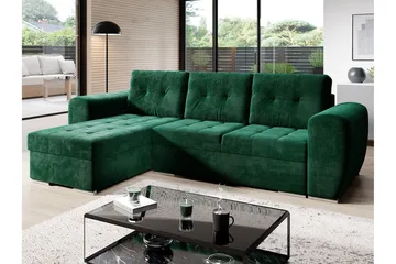 Bäddsoffa med divan - Grön - Möbler - Soffa - Bäddsoffa