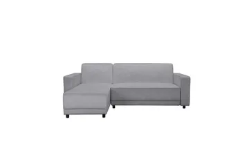 Bäddsoffa med enkeldivan utan schäslong Loft24 Bäddsoffa Allie Ljusgrå,Svart - Möbler - Soffa - Bäddsoffa
