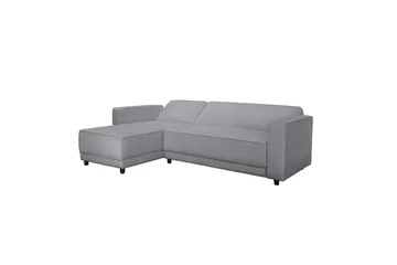 Bäddsoffa med enkeldivan utan schäslong Loft24 Bäddsoffa Allie Ljusgrå,Svart - Möbler - Soffa - Bäddsoffa