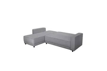 Bäddsoffa med enkeldivan utan schäslong Loft24 Bäddsoffa Allie Ljusgrå,Svart - Möbler - Soffa - Bäddsoffa