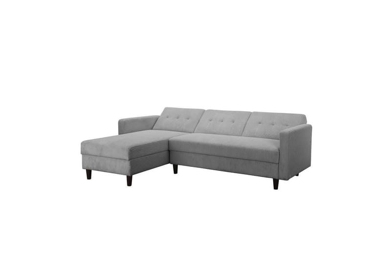 Bäddsoffa med enkeldivan utan schäslong Loft24 Bäddsoffa Hartford II 213x153x82 cm, Grå Grå - Möbler - Soffa - Bäddsoffa