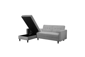 Bäddsoffa med enkeldivan utan schäslong Loft24 Bäddsoffa Hartford II 213x153x82 cm, Grå Grå - Möbler - Soffa - Bäddsoffa
