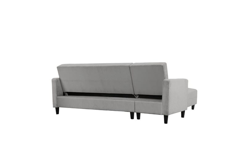 Bäddsoffa med enkeldivan utan schäslong Loft24 Bäddsoffa Hartford II 213x153x82 cm, Grå Grå - Möbler - Soffa - Bäddsoffa