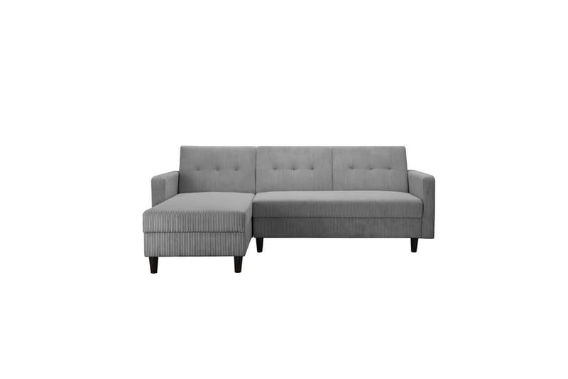 Bäddsoffa med enkeldivan utan schäslong Loft24 Bäddsoffa Hartford II 213x153x82 cm, Grå Grå - Möbler - Soffa - Bäddsoffa