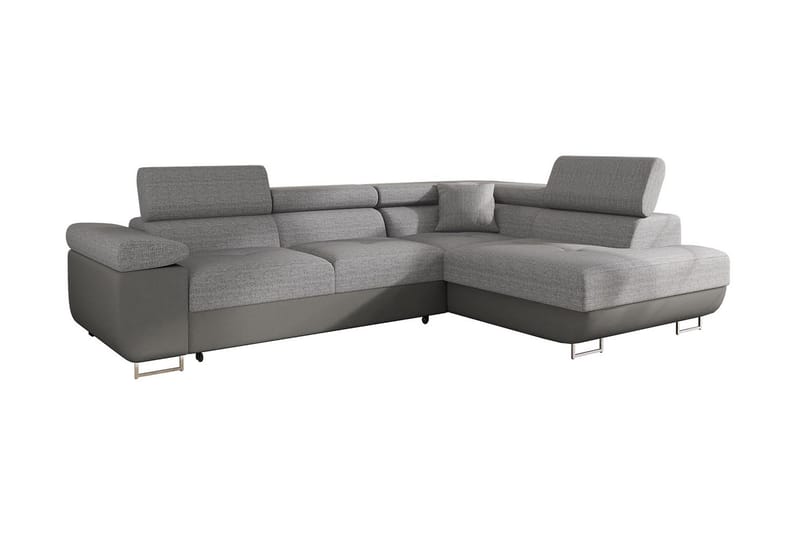 Bäddsoffa med schäslong - Grå - Möbler - Soffa - Bäddsoffa