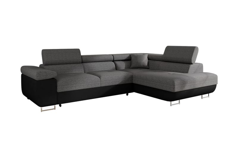 Bäddsoffa med schäslong - Grå - Möbler - Soffa - Bäddsoffa