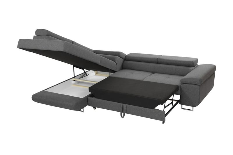 Bäddsoffa med schäslong - Grå - Möbler - Soffa - Bäddsoffa