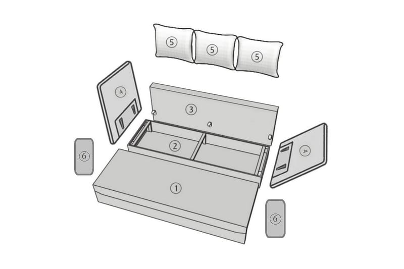 Bäddsoffa - Rosa - Möbler - Soffa - Bäddsoffa