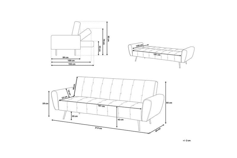 Bäddsoffa Selnes - Beige, koppar - Möbler - Soffa - Bäddsoffa
