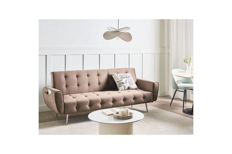 Bäddsoffa Selnes - Brun, koppar - Möbler - Soffa - Bäddsoffa