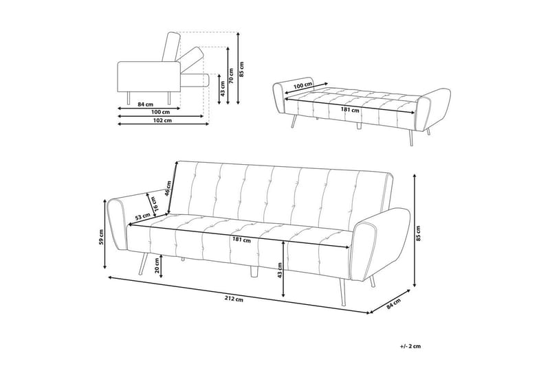 Bäddsoffa Selnes - Brun, koppar - Möbler - Soffa - Bäddsoffa