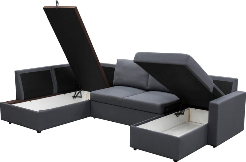 Bäddsoffa Tärnö U-modell - Mörkgrå - Möbler - Soffa - Bäddsoffa