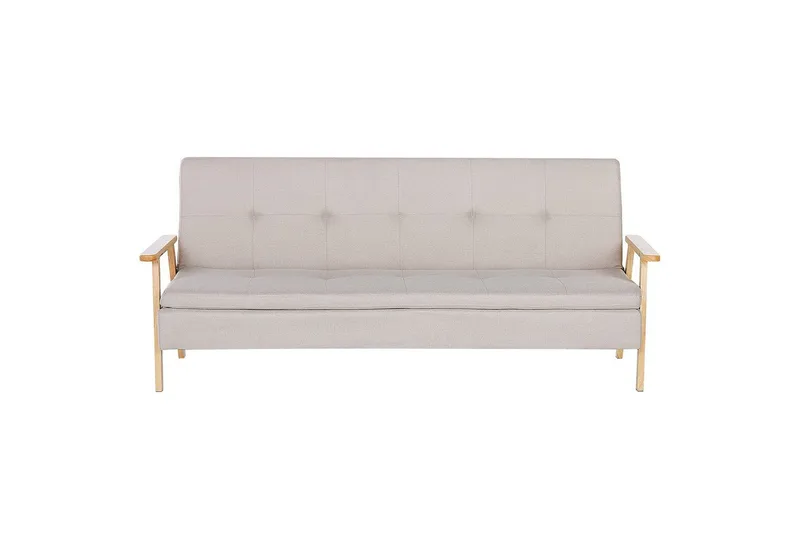 Bäddsoffa Tjorn, Beige, ljust trä, 185x110 cm