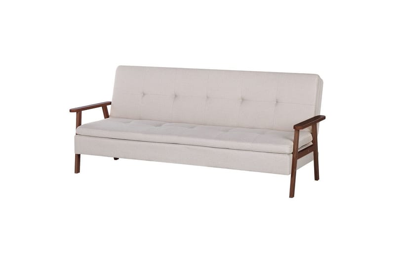 Bäddsoffa Tjorn - Beige, mörkt trä, 185x110 cm - Möbler - Soffa - Bäddsoffa