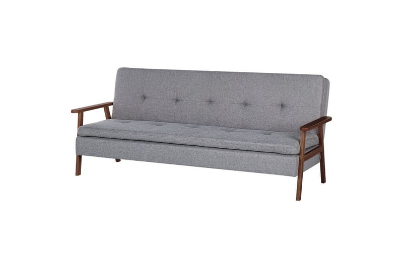 Bäddsoffa Tjorn - Ljusgrå, mörkt trä, 185x110 cm - Möbler - Soffa - Bäddsoffa