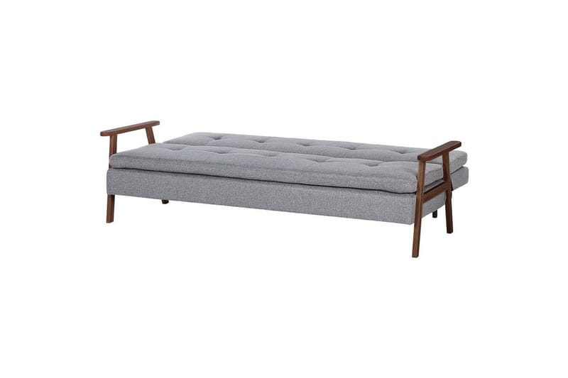 Bäddsoffa Tjorn - Ljusgrå, mörkt trä, 185x110 cm - Möbler - Soffa - Bäddsoffa