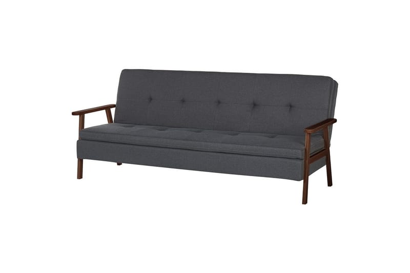 Bäddsoffa Tjorn - Mörkgrå, mörkt trä, 185x110 cm - Möbler - Soffa - Bäddsoffa