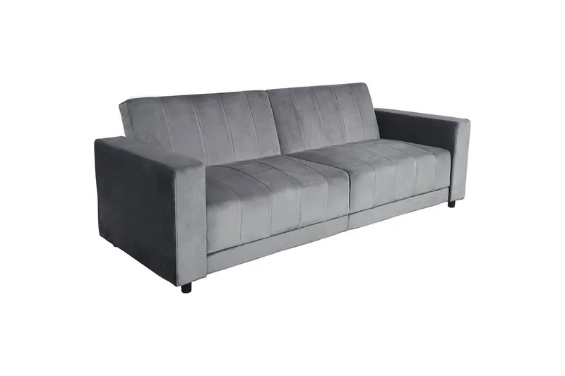 Bäddsoffa utan divan & schäslong Loft24 Bäddsoffa Loft24 Allie II Grey Velvet - Möbler - Soffa - Bäddsoffa