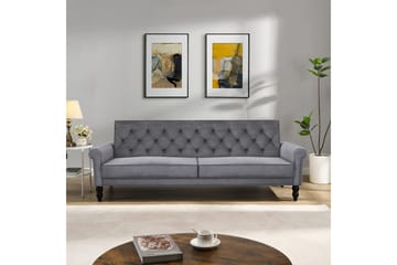 Bäddsoffa utan divan & schäslong Loft24 Tyne Bäddsoffa 3-sits Mörkgrå - Möbler - Soffa - Bäddsoffa