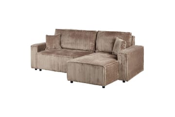 Bäddsoffa Vänstervänd Abacka - Brun, Svart - Möbler - Soffa - Bäddsoffa