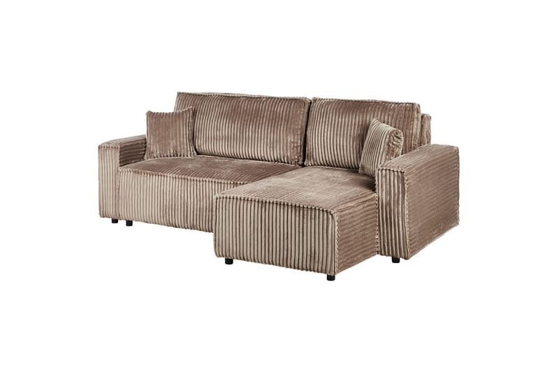 Bäddsoffa Vänstervänd Abacka - Brun, Svart - Möbler - Soffa - Bäddsoffa