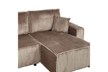 Bäddsoffa Vänstervänd Abacka - Brun, Svart - Möbler - Soffa - Bäddsoffa