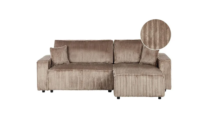 Bäddsoffa Vänstervänd Abacka, Brun, Svart