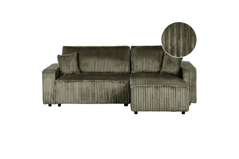 Bäddsoffa Vänstervänd Abacka - Grön, Svart - Möbler - Soffa - Bäddsoffa