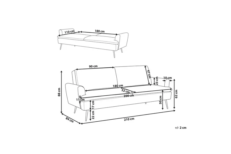Bäddsoffa Vettre - Beige, guld - Möbler - Soffa - Bäddsoffa