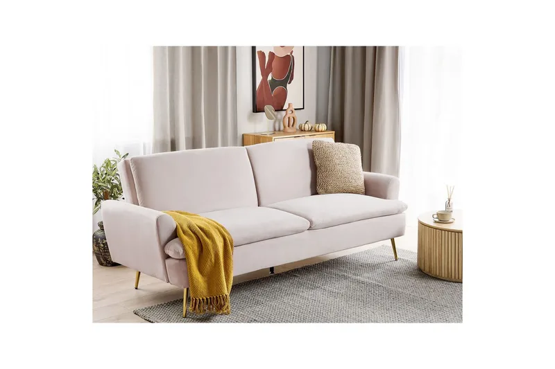 Bäddsoffa Vettre - Beige, guld - Möbler - Soffa - Bäddsoffa