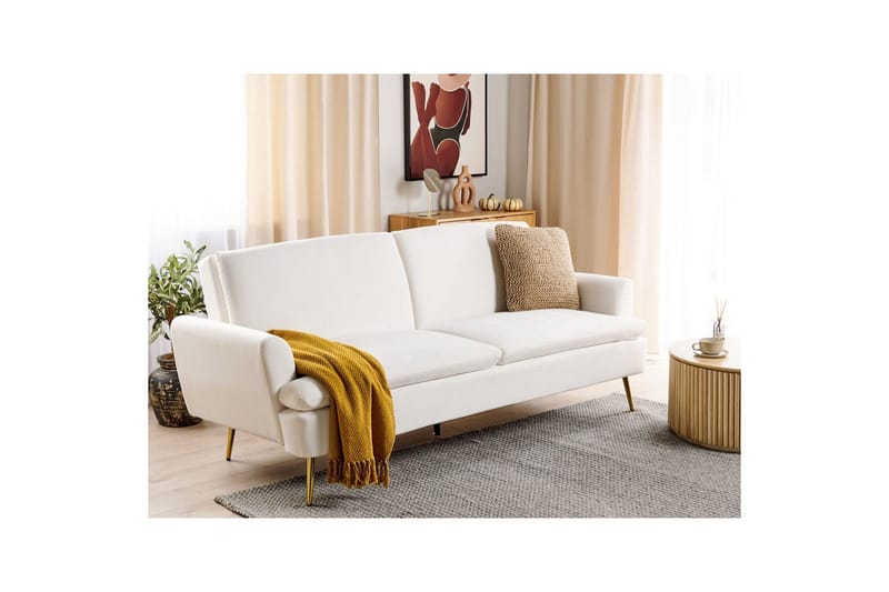 Bäddsoffa Vettre - Vitt, guld - Möbler - Soffa - Bäddsoffa
