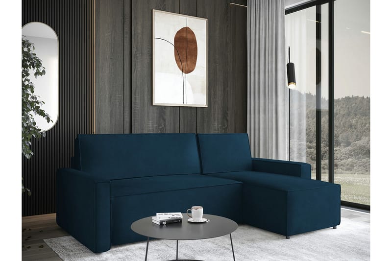 Bandon 3-sits Hörnbäddsoffa - Blå - Möbler - Soffa - Bäddsoffa