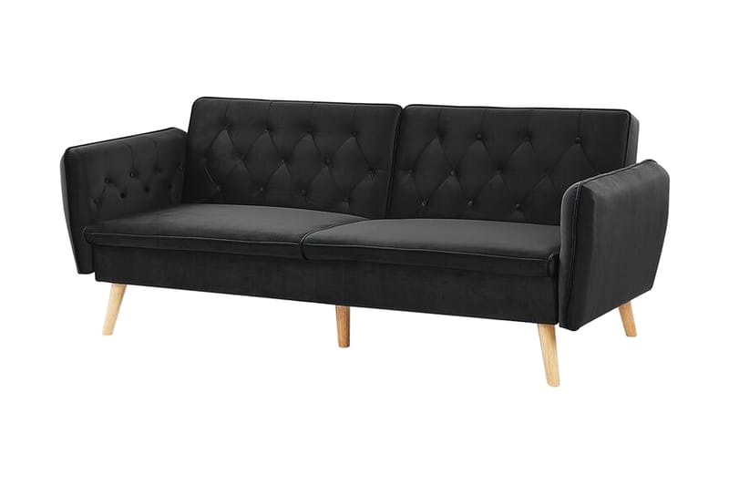 Bardu 2-sits Bäddsoffa - Sammet/Svart - Möbler - Soffa - Bäddsoffa