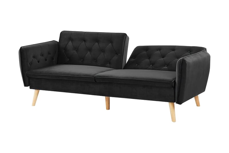 Bardu 2-sits Bäddsoffa - Sammet/Svart - Möbler - Soffa - Bäddsoffa