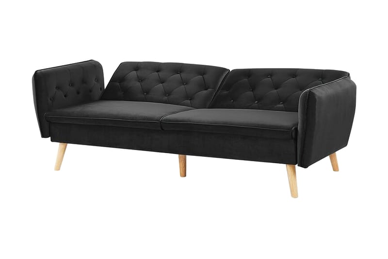 Bardu 2-sits Bäddsoffa - Sammet/Svart - Möbler - Soffa - Bäddsoffa