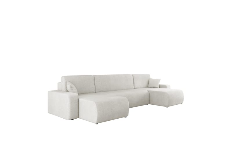 Barile Bäddsoffa Dubbeldivan 4-sits i Plysch - Vit - Möbler - Soffa - Bäddsoffa