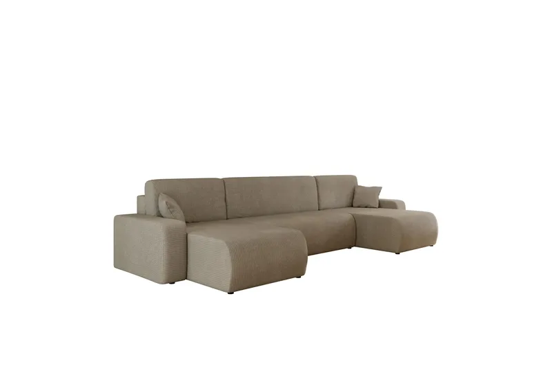 Barile Bäddsoffa Dubbeldivan 4-sits i Plysch - Brun - Möbler - Soffa - Bäddsoffa