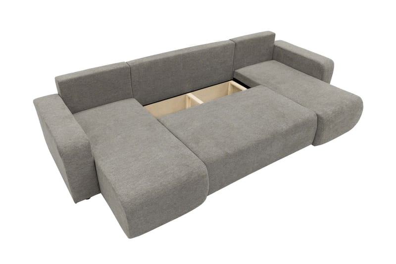 Barile Bäddsoffa Dubbeldivan 4-sits i Plysch - Grå - Möbler - Soffa - Bäddsoffa