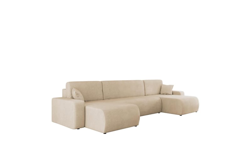 Barile Bäddsoffa Dubbeldivan 4-sits i Plysch - Beige - Möbler - Soffa - Bäddsoffa