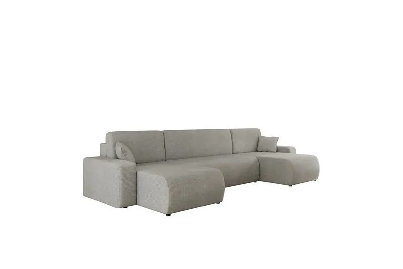 Barile Bäddsoffa Dubbeldivan 4-sits i Plysch - Grå - Möbler - Soffa - Bäddsoffa