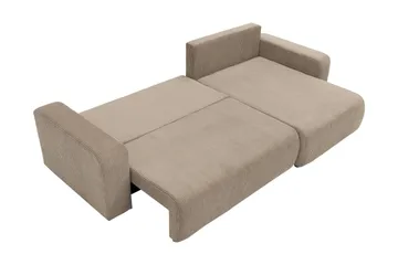 Barile Bäddsoffa med Divan 3-sits i Plysch - Brun - Möbler - Soffa - Bäddsoffa